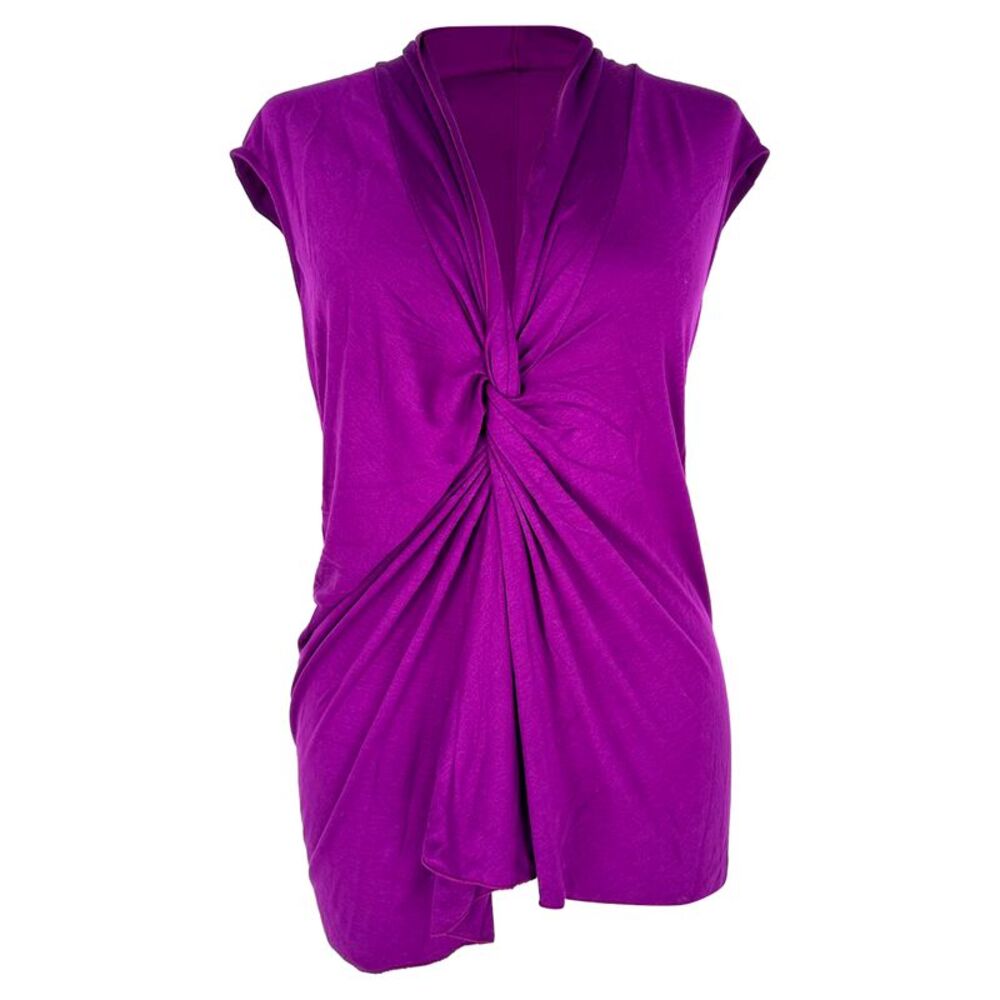 Yves Saint Laurent V-neck Twist Blouse in Purple Viscose